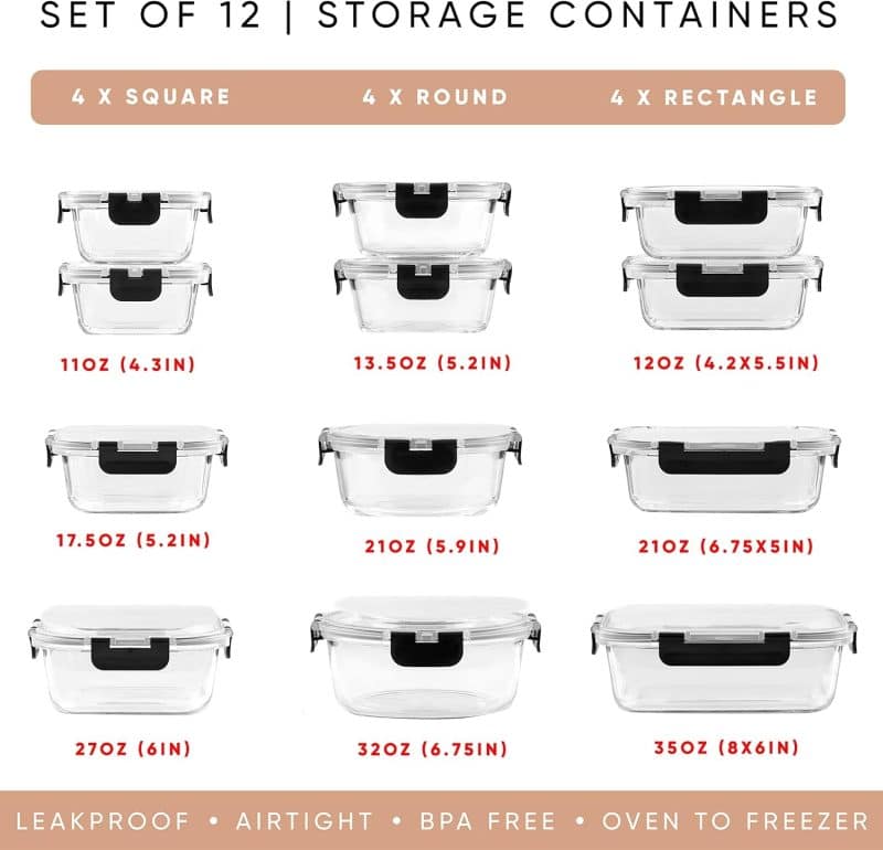 JoyJolt JoyFul Glass Food Storage Containers - Image 2