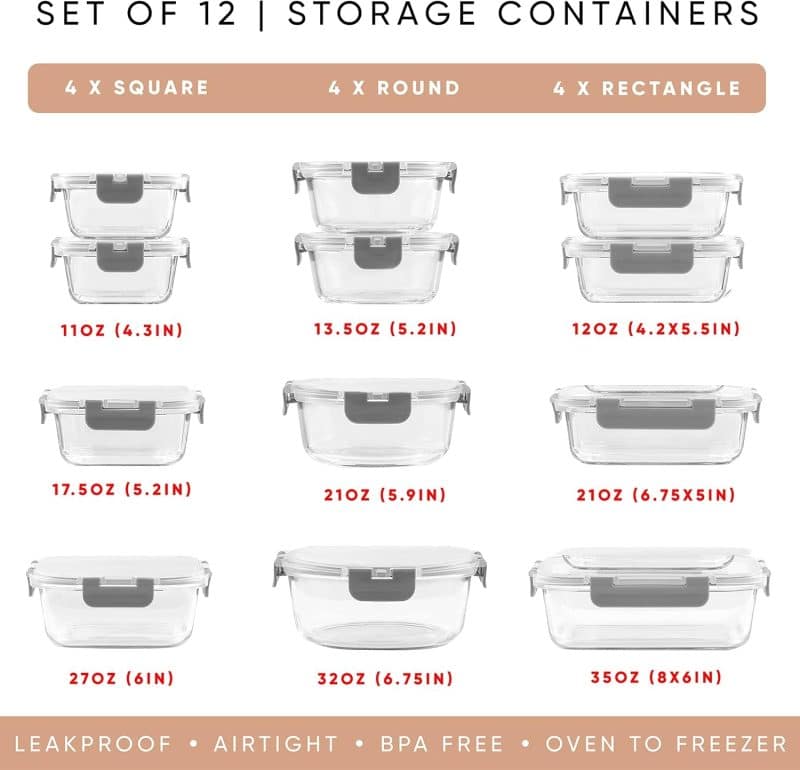 JoyJolt JoyFul Glass Food Storage Containers - Image 20