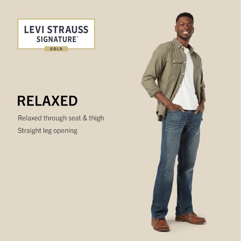 Levi Strauss Signature Gold Men's Relaxed Fit Flex Jeans - Image 4