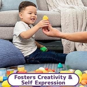 JaxoJoy Pretend Play Food Set, Toy Food Assortment Playset for Kids & Toddlers