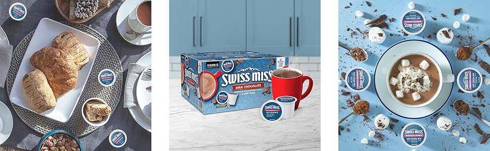 swiss miss, kcups, k cups, hot cocoa pods, hot cocoa kcups