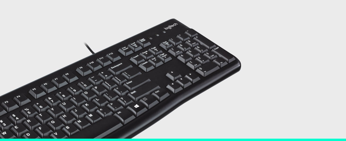 Logitech K120 Wired Keyboard for Windows, USB Plug-and-Play, Full-Size, Spill-Resistant