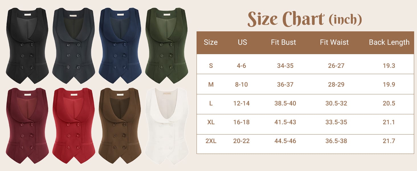 Vest Size Chart