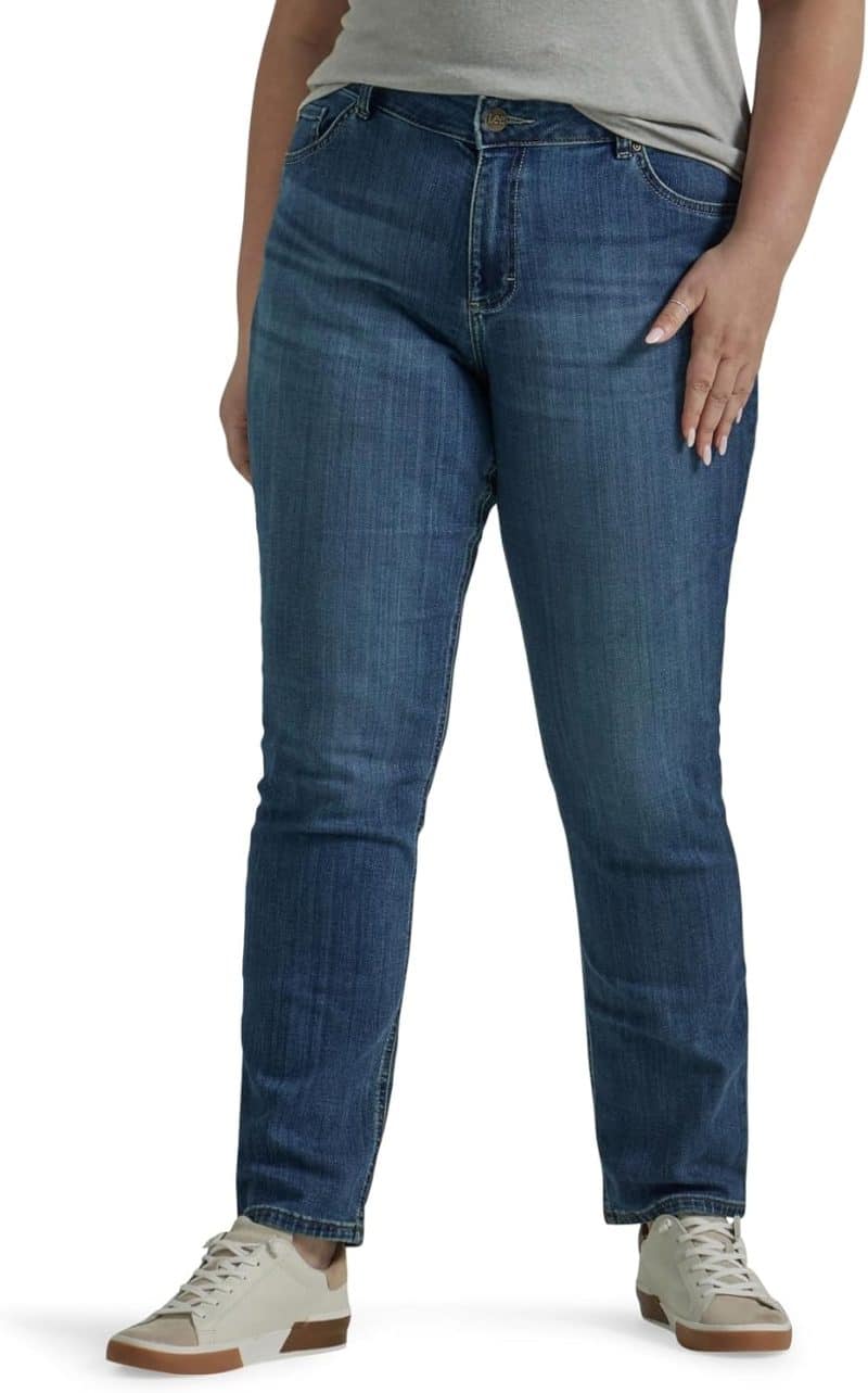 Lee Women's Plus Size Legendary Mid Rise Straight Leg Jean - Image 7