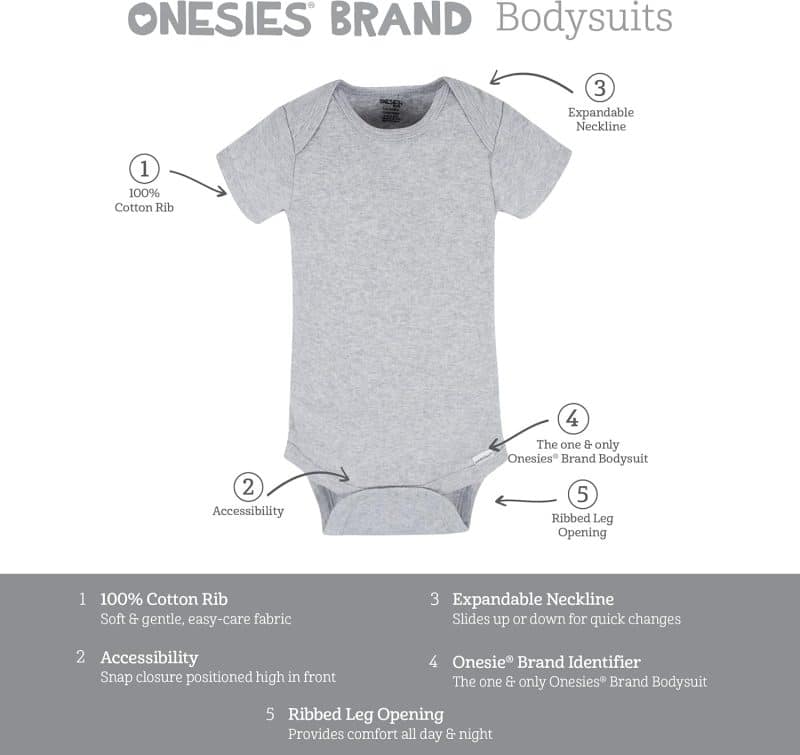 Onesies Brand unisex-baby Short Sleeve Mix & Match Bodysuits - Image 26