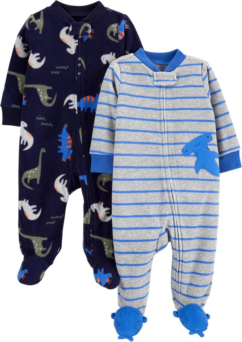 Simple Joys by Carter's Baby Boys' 2-Pack Fleece Footed Sleep and Play - Image 3