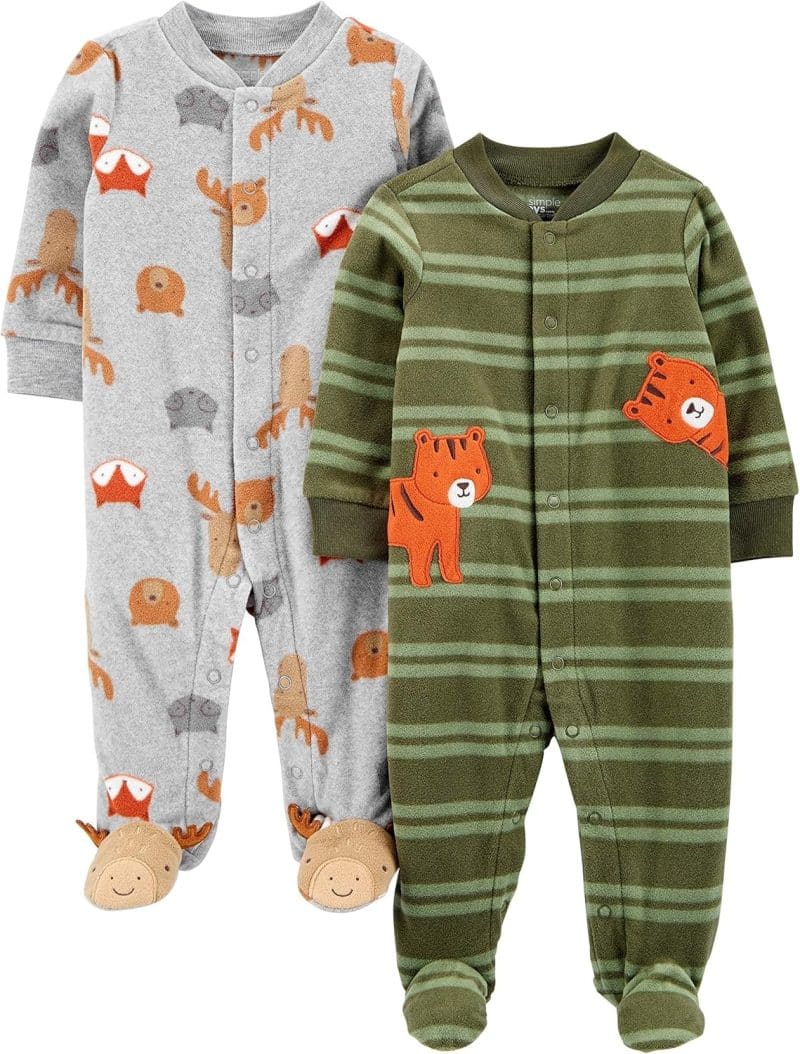 Simple Joys by Carter's Baby Boys' 2-Pack Fleece Footed Sleep and Play - Image 4