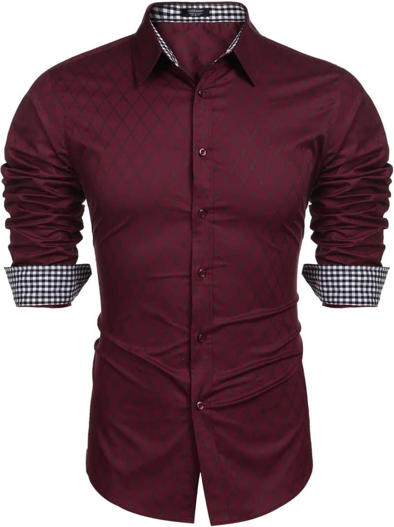 COOFANDY Men's Long Sleeve Dress Shirt