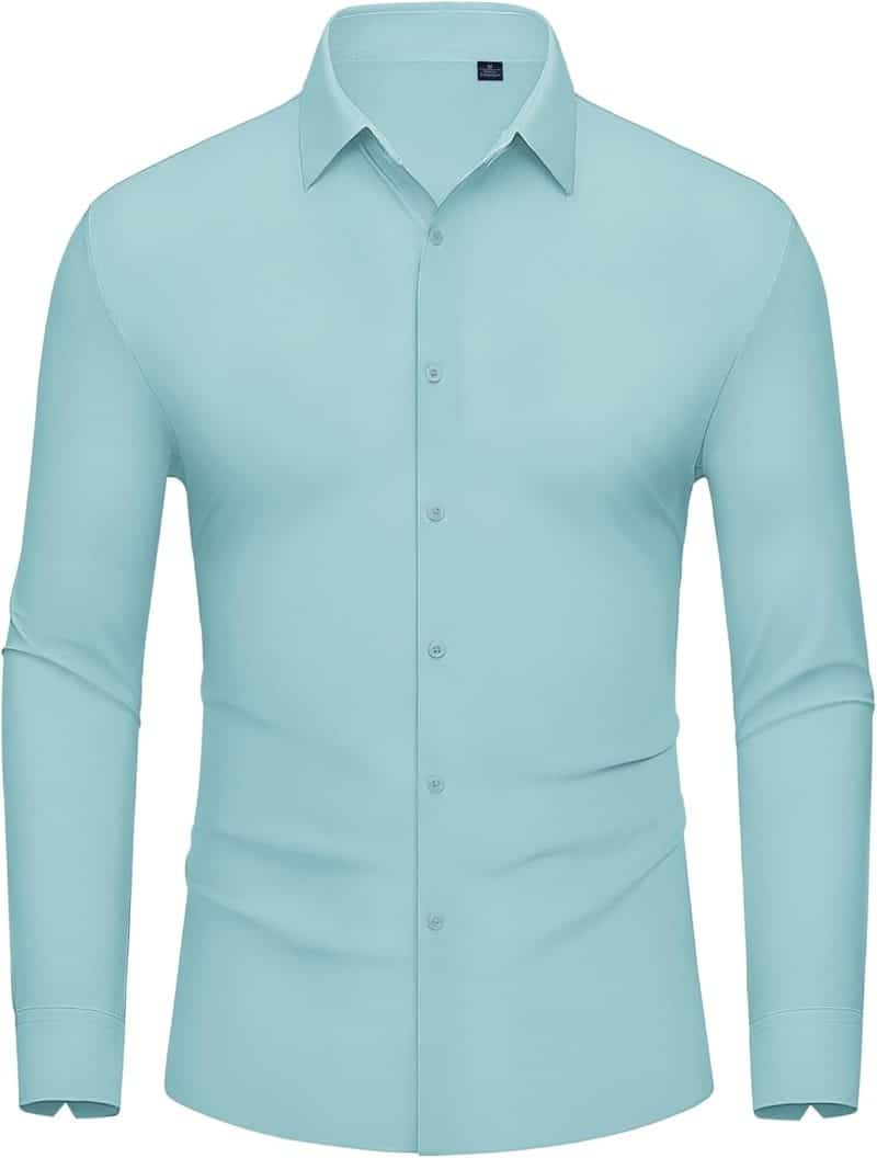 DEMEANOR Men's Muscle Fit Dress Shirt - Image 15