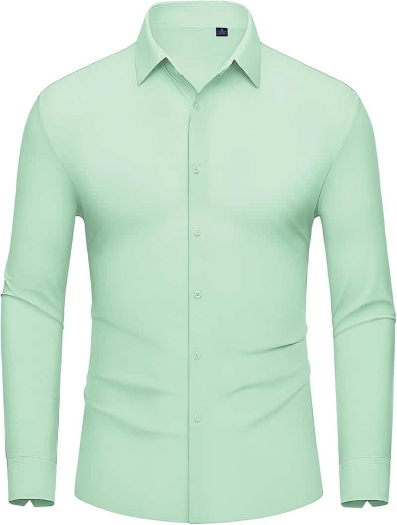 DEMEANOR Men's Muscle Fit Dress Shirt - Image 43