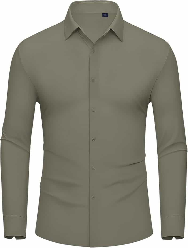 DEMEANOR Men's Muscle Fit Dress Shirt - Image 57