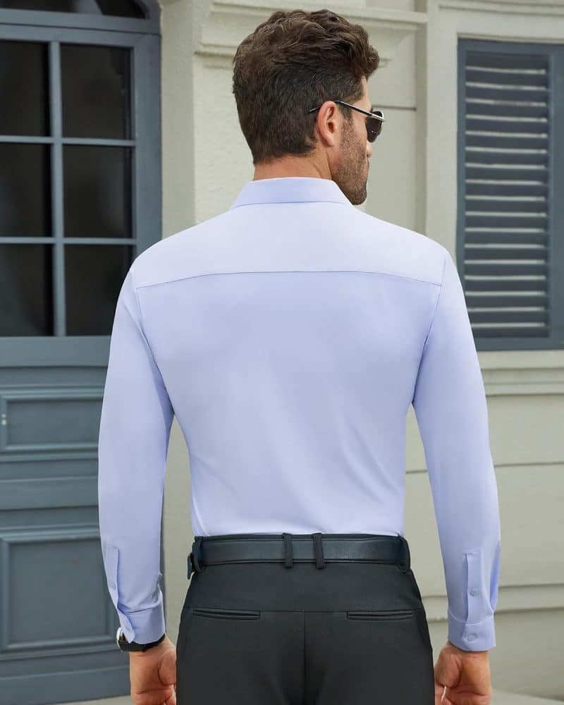 DEMEANOR Men's Muscle Fit Dress Shirt - Image 77