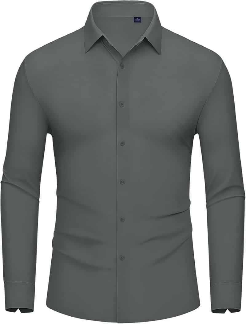 DEMEANOR Men's Muscle Fit Dress Shirt - Image 106