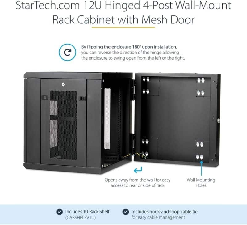 StarTech.com 4-Post 12U Cabinet w/ 1U Shelf - Image 15