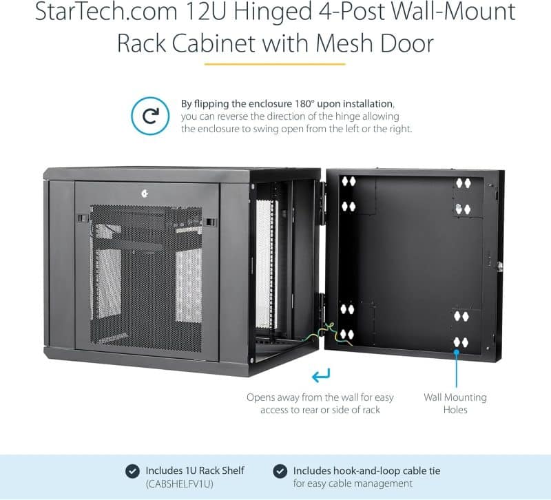 StarTech.com 4-Post 12U Cabinet w/ 1U Shelf - Image 16