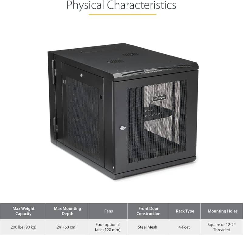 StarTech.com 4-Post 12U Cabinet w/ 1U Shelf - Image 18