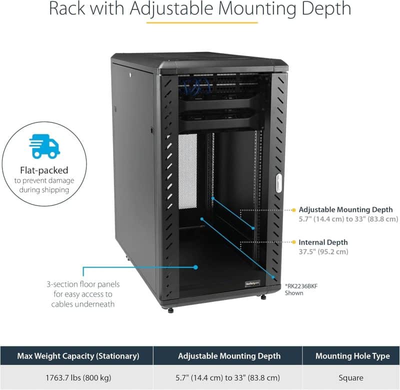 StarTech.com 4-Post Server Rack Cabinet - Image 3