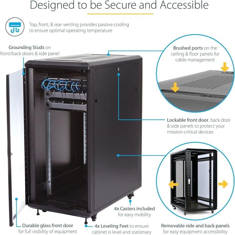 StarTech.com 4-Post Server Rack Cabinet - Image 4