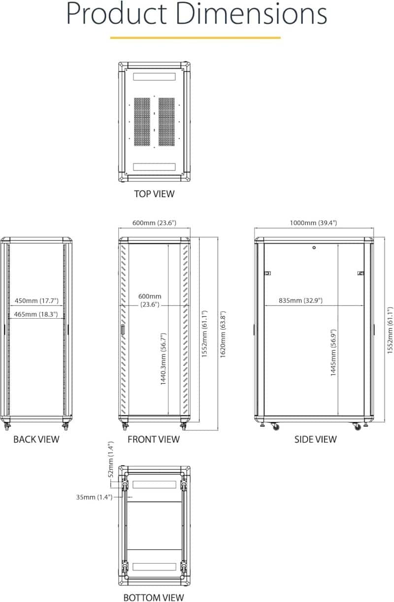 StarTech.com 4-Post Server Rack Cabinet - Image 7