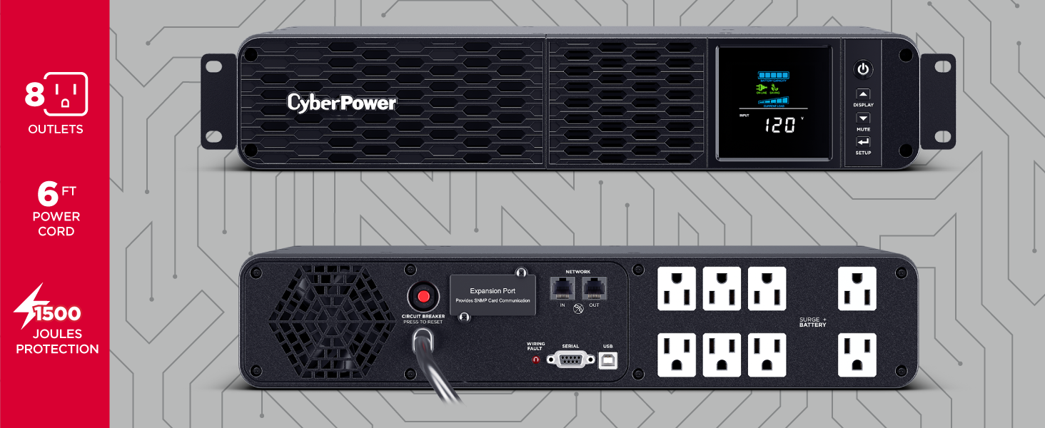 CyberPower CP1500PFCRM2U Short-Depth Rackmount PFC Sinewave UPS - Hotspots