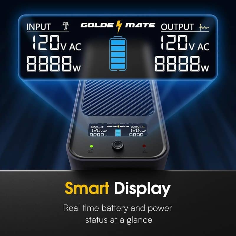 GOLDENMATE 1000VA/800W Lithium UPS Battery Backup and Surge Protector - Image 13