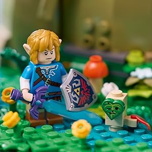 A Hylian Shield, the Master Sword, a small Korok and more.