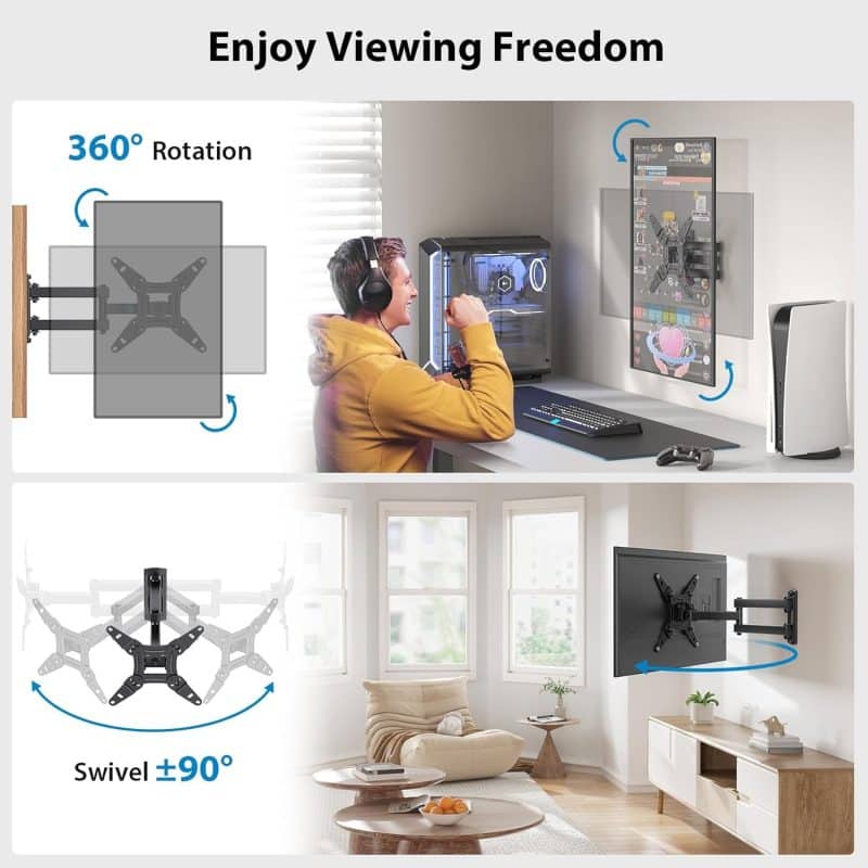 Pipishell Full Motion TV/Monitor Wall Mount - Image 2