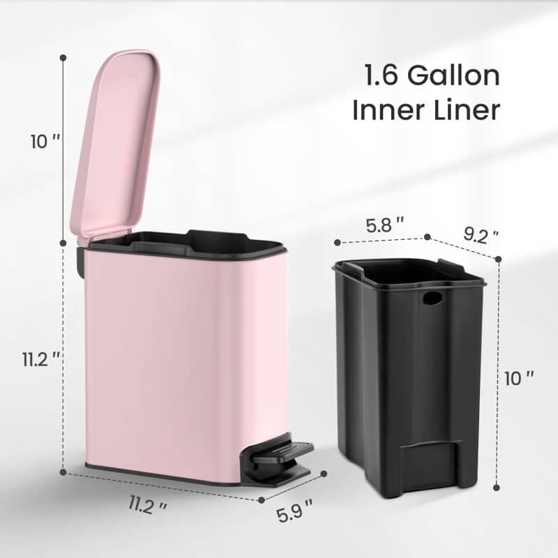 Cesun Slim Bathroom Trash Can with Lid - Image 37